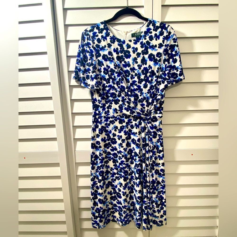 Floral Blue and White Dress
